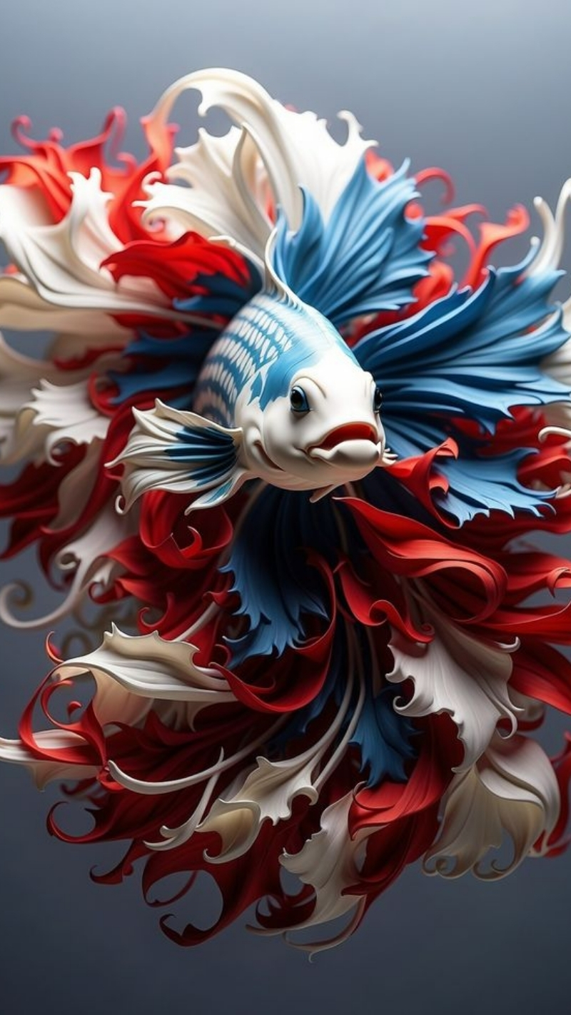 Ảnh nền cá betta 3D rực rỡ