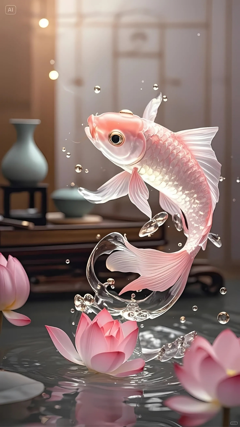 Ảnh nền cá koi 3D sinh động