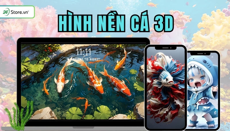 hình nền cá 3d mở đầu