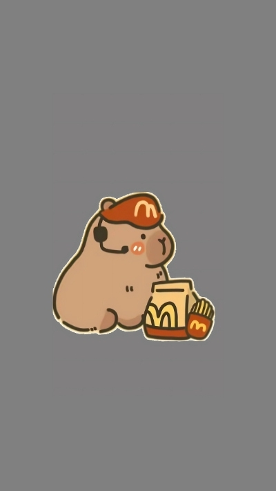anh nen capybara chibi hoa tiet