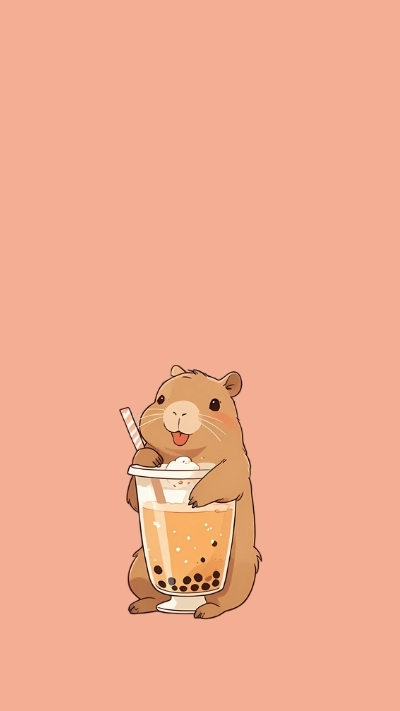 anh nen capybara uong tra sua hai huoc