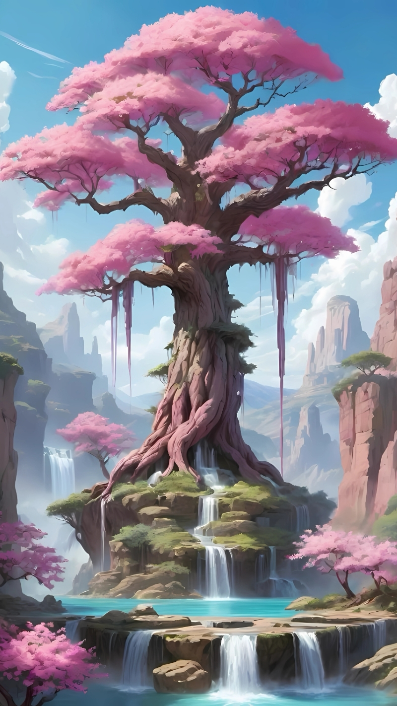 hình ảnh cây xanh anime dễ thương