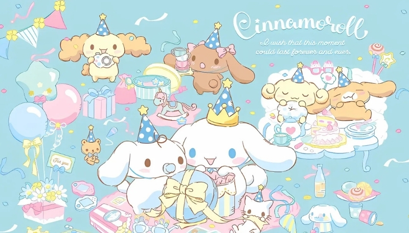 Ảnh Cinnamoroll chibi cho màn hình desktop
