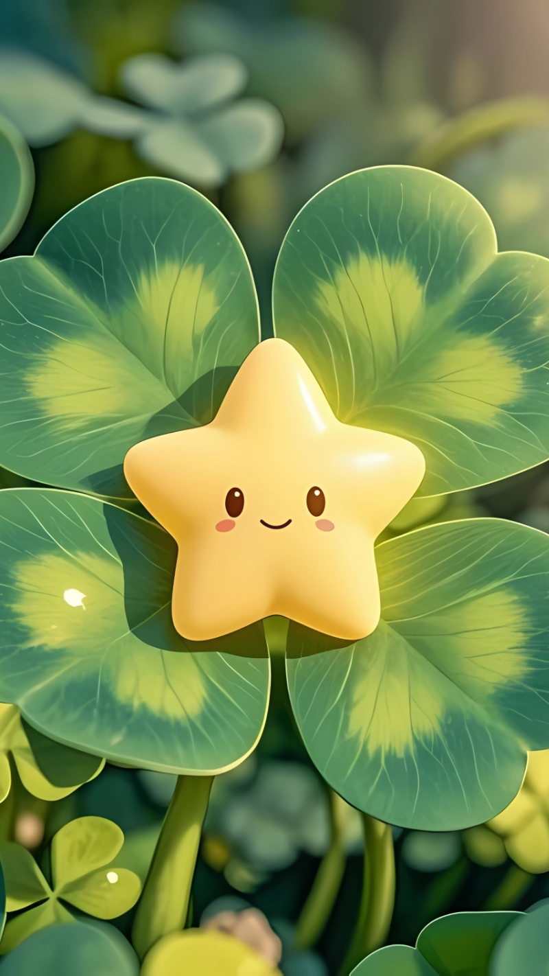 Hình nền cỏ 4 lá cute cho điện thoại