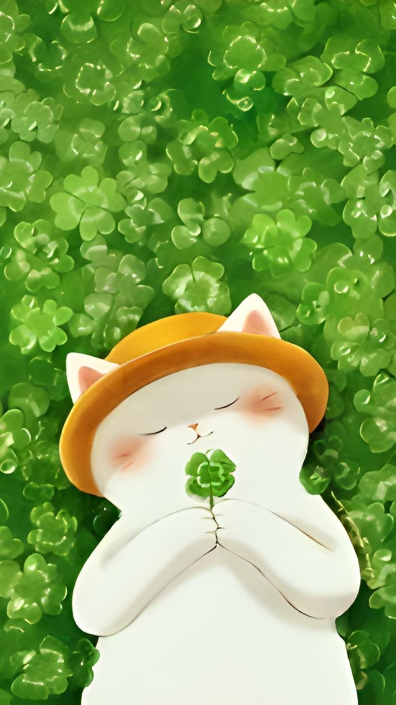 Hình nền cỏ 4 lá cute cho điện thoại