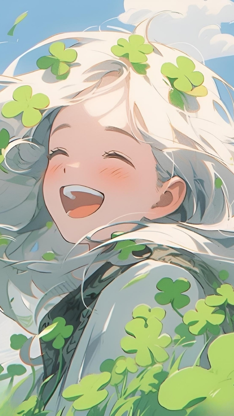 Hình nền cỏ 4 lá anime