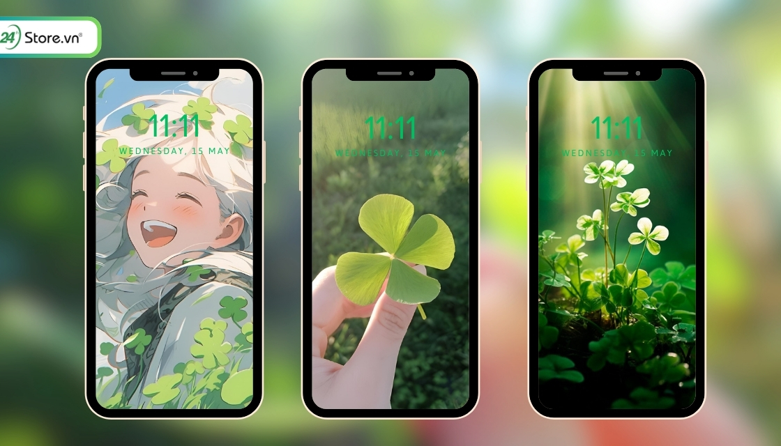 Hình nền cỏ 4 lá cho iPhone