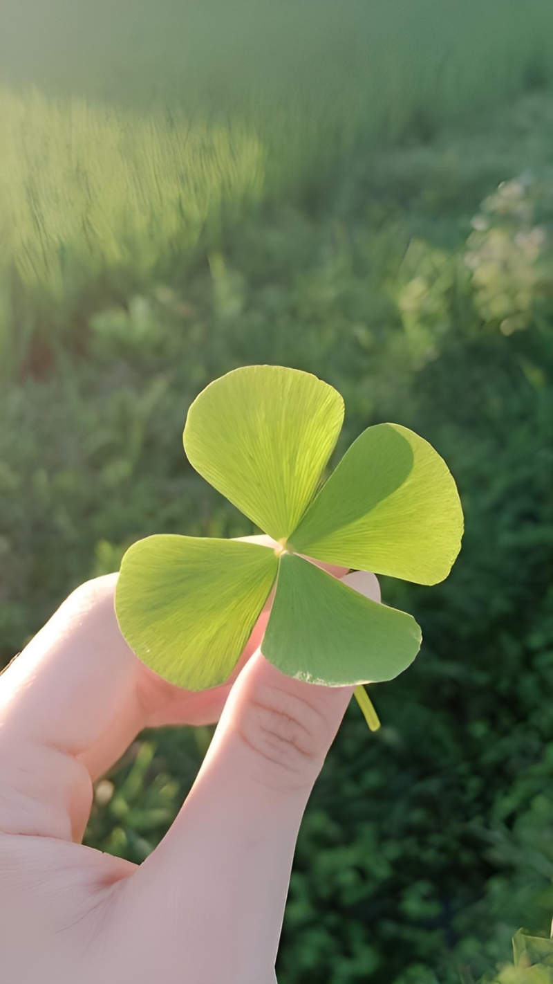 Hình nền cỏ 4 lá cute