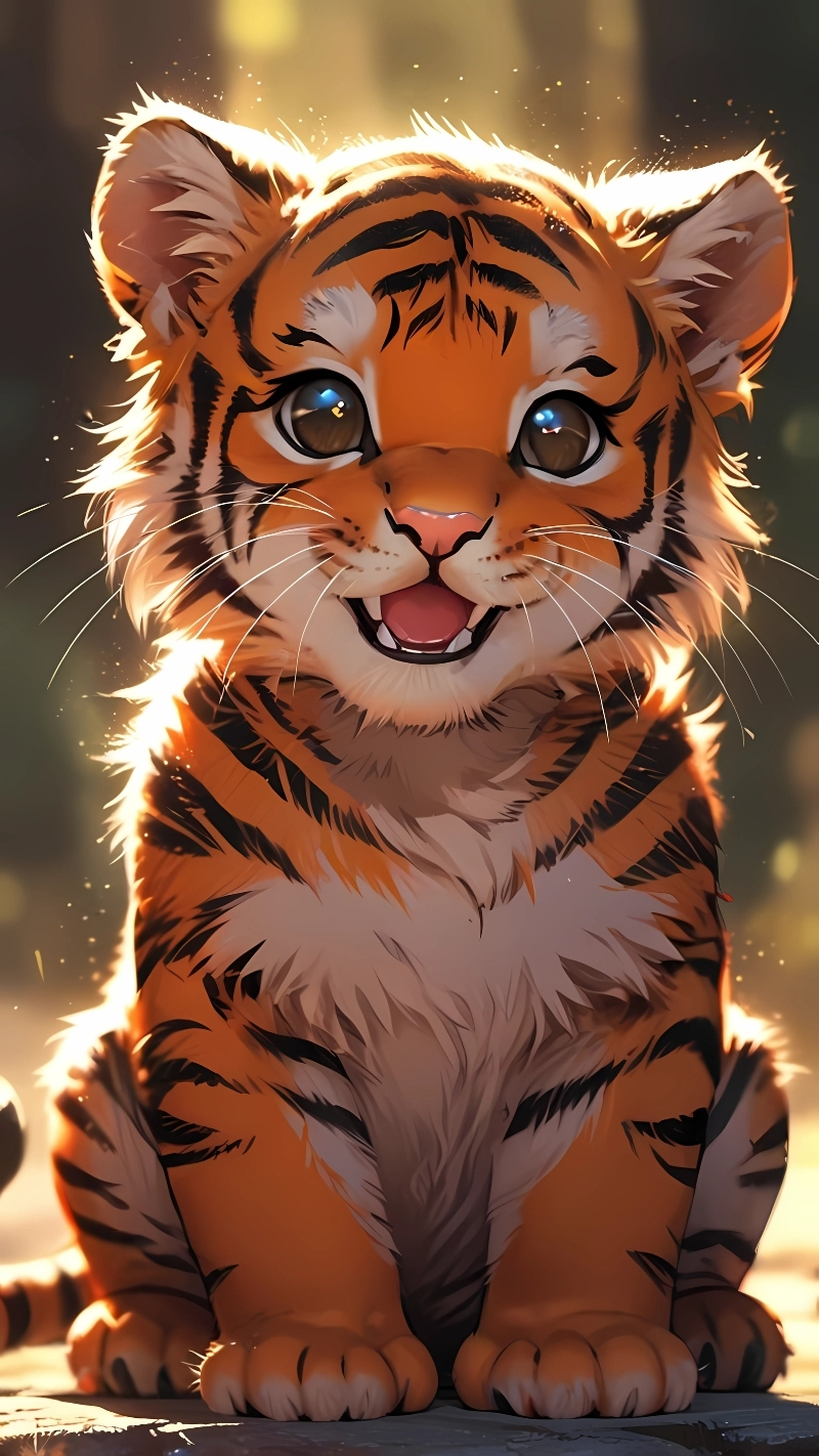 Ảnh nền con hổ cực đáng yêu cho PC