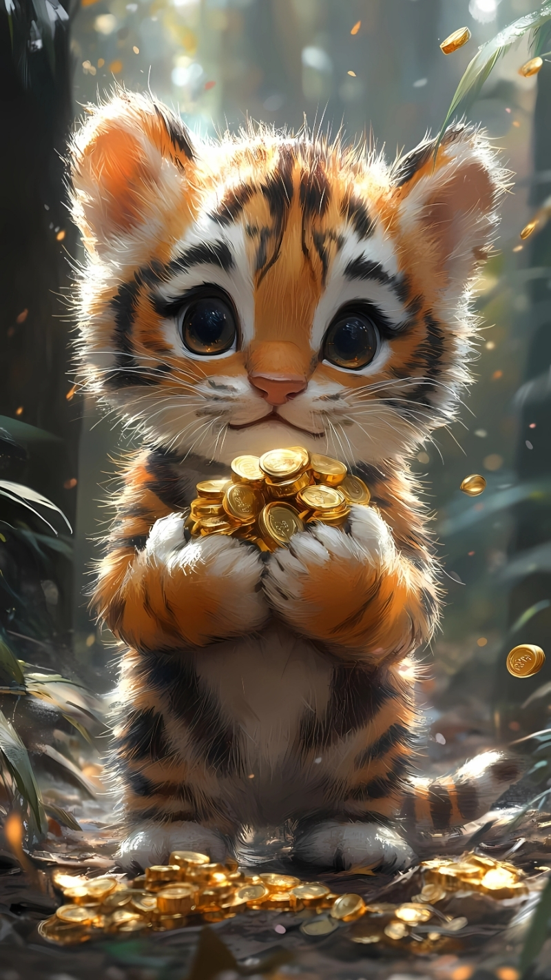 Hình ảnh con hổ cực cute cho laptop