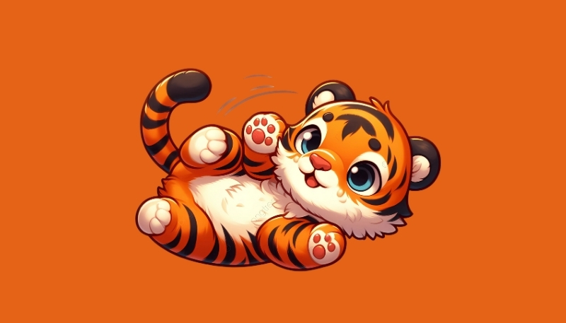 Hình ảnh hổ con tinh nghịch ngầu