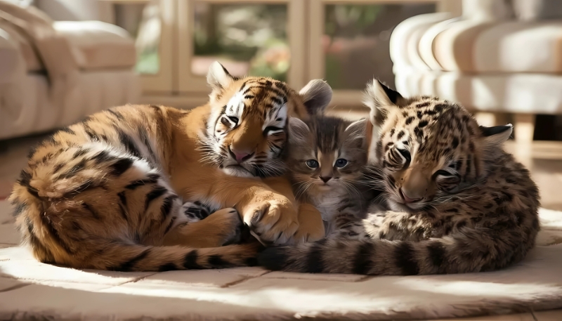 Hình ảnh hổ con tinh nghịch