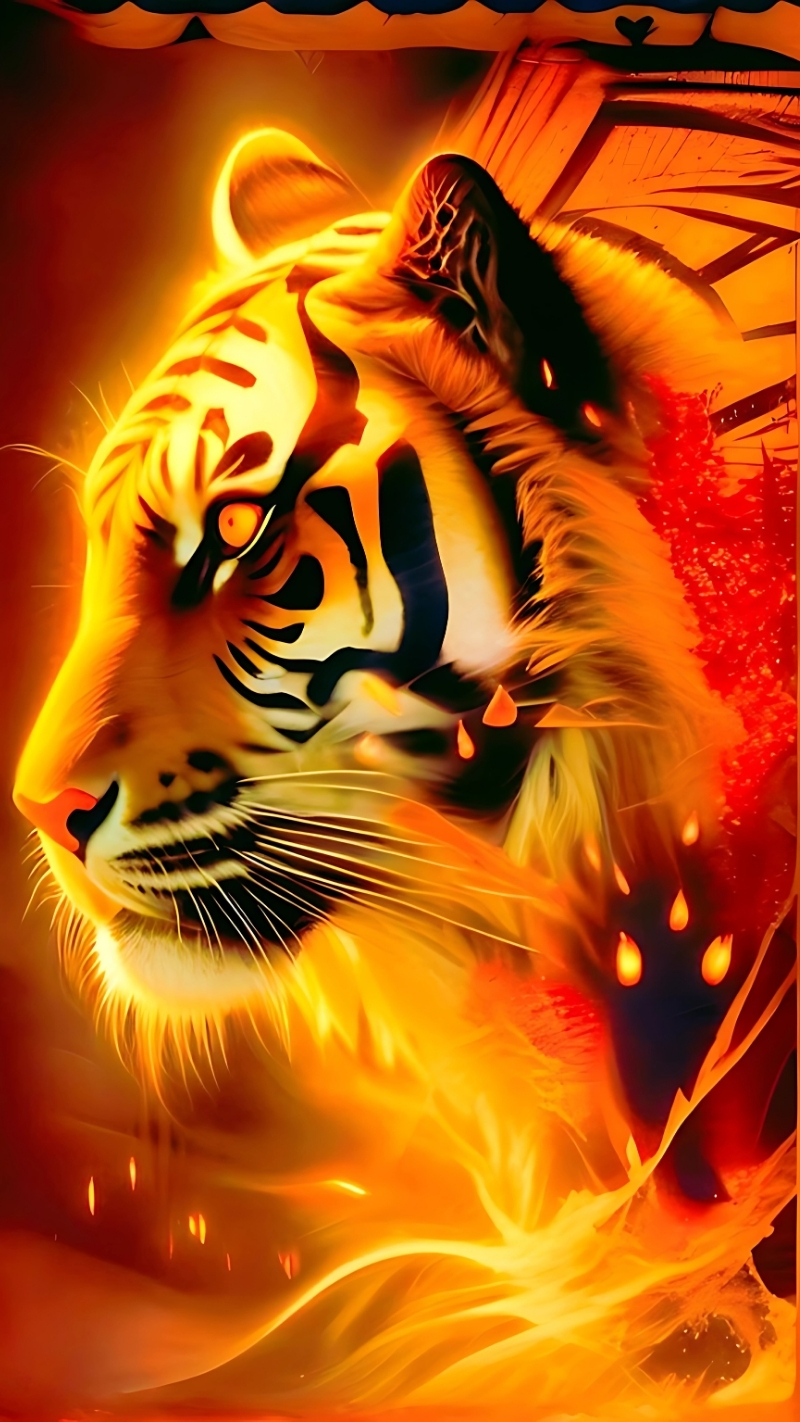 Hình nền con hổ 3D siêu ngầu