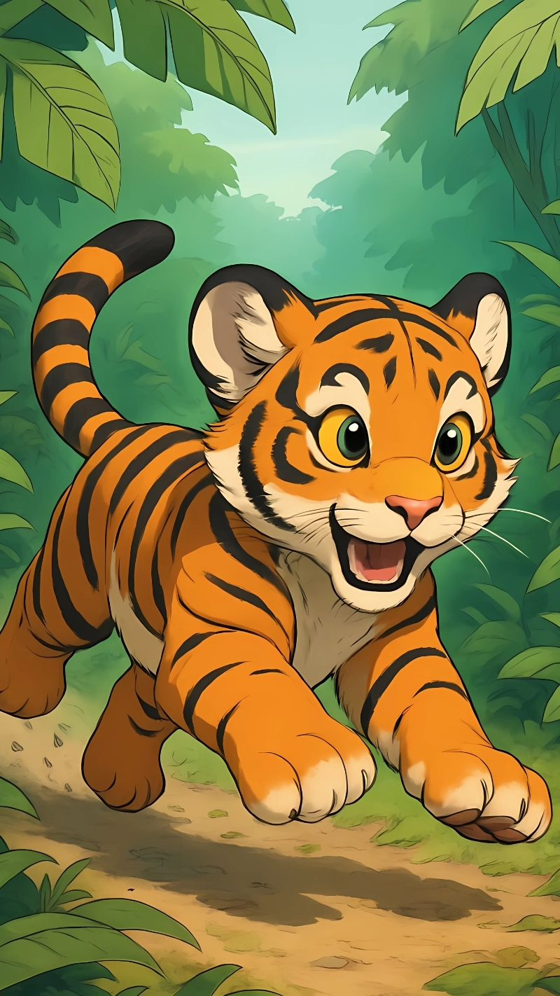 Hình nền con hổ cực cute chibi