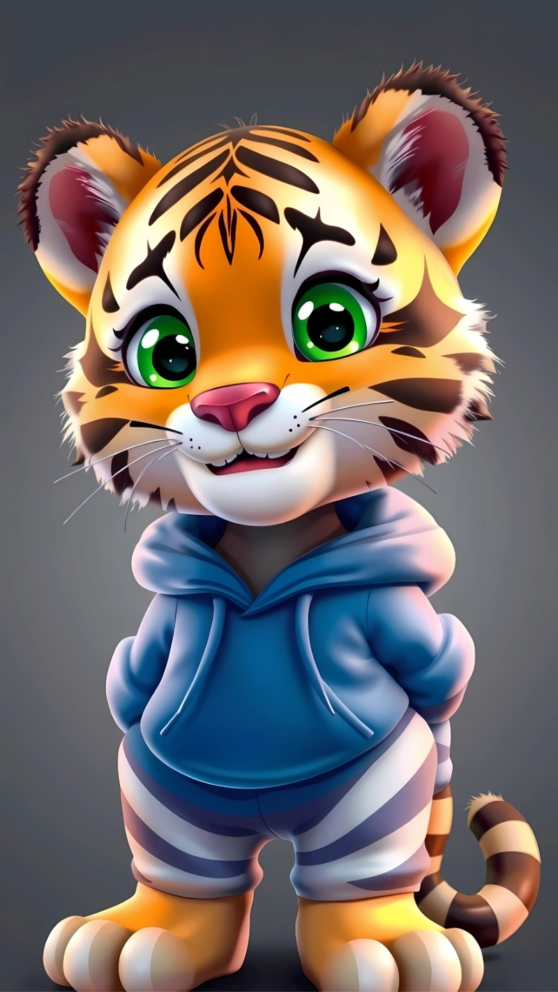 Hình nền con hổ cực cute cho smartphone