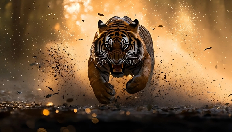 Hình nền con hổ mạnh mẽ