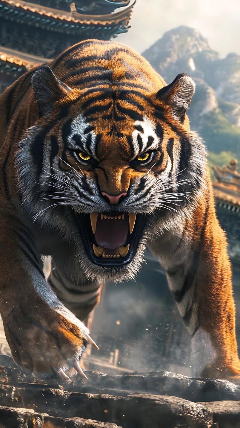 Hình nền con hổ ngầu siêu nét