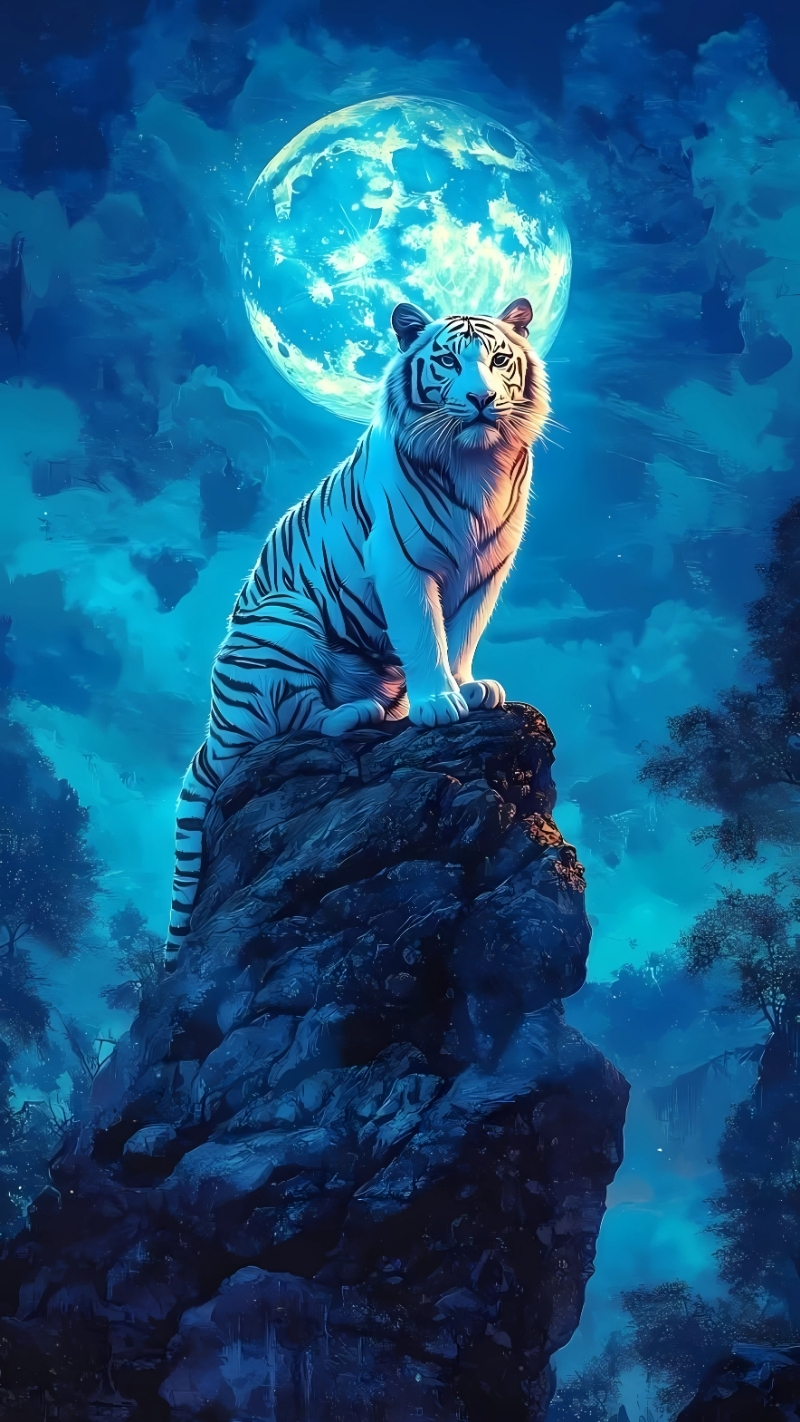 Hình nền hổ trắng siêu ngầu