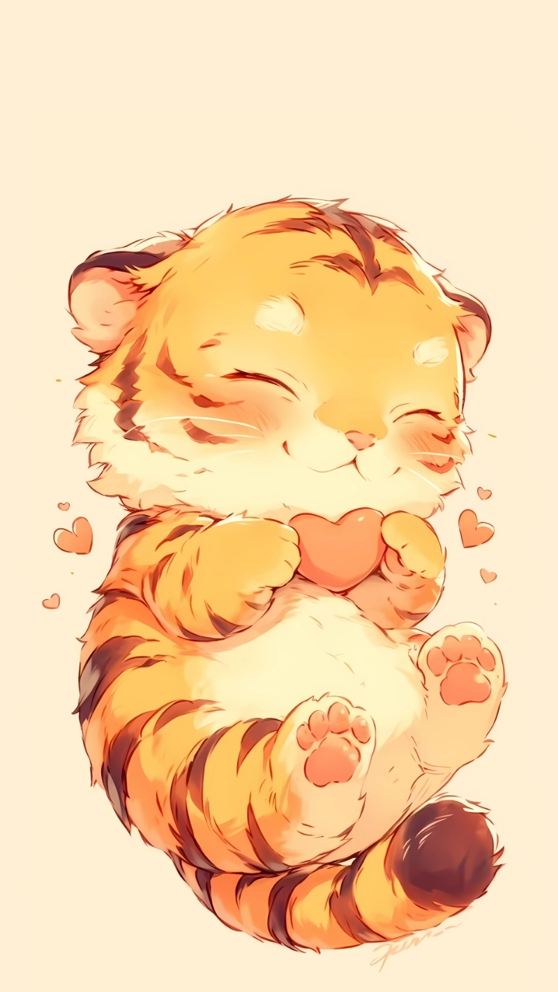 Tải hình nền con hổ cực cute