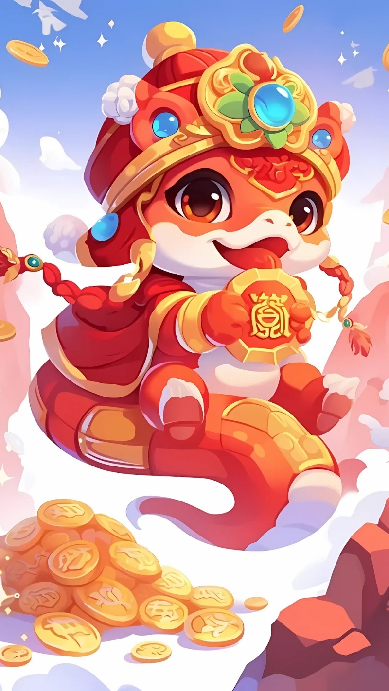 ảnh nền con rắn chibi quý phái