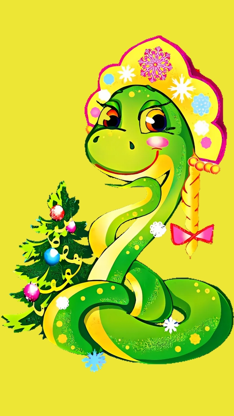 ảnh nền con rắn chibi rực rỡ