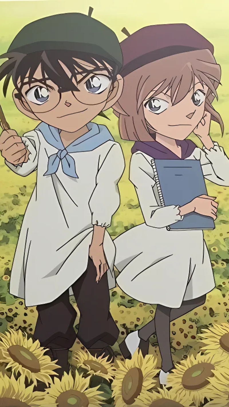 hình nền conan và haibara