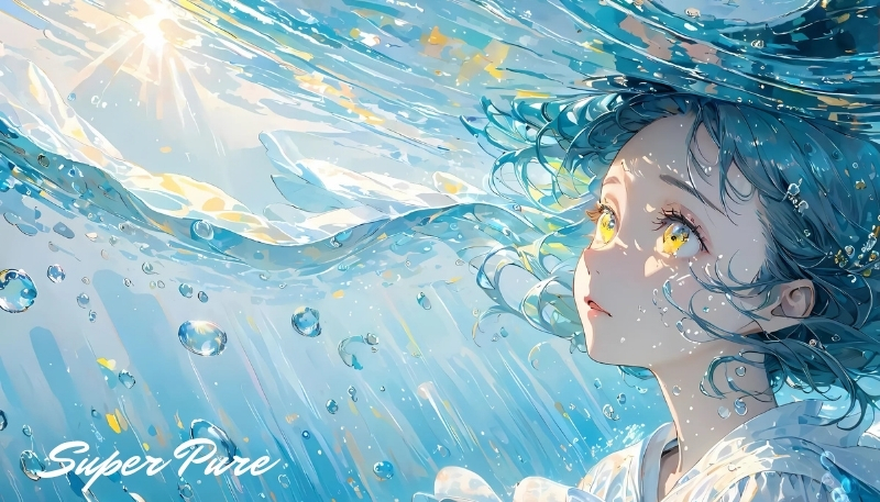 ảnh nền cute có chữ anime cô gái tóc xanh
