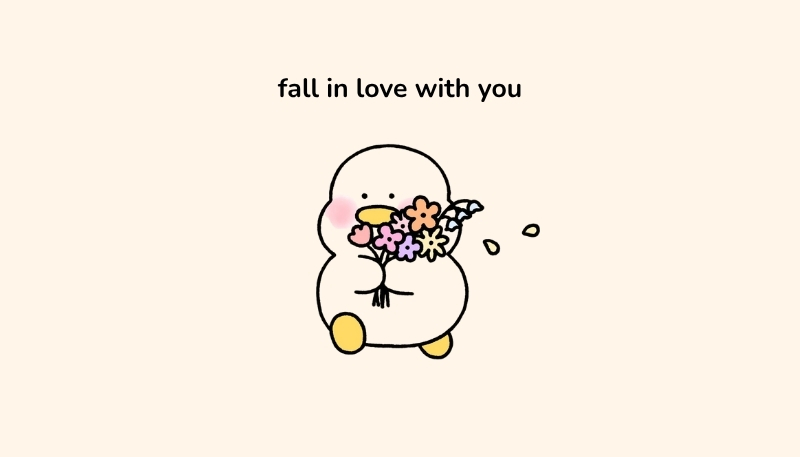 ảnh nền cute có chữ fall in love with you