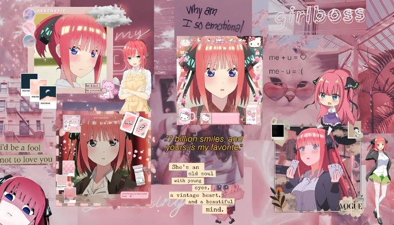 ảnh nền cute có chữ girlboss màu hồng