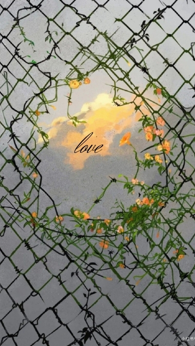 ảnh nền cute có chữ hàng rào chữ love