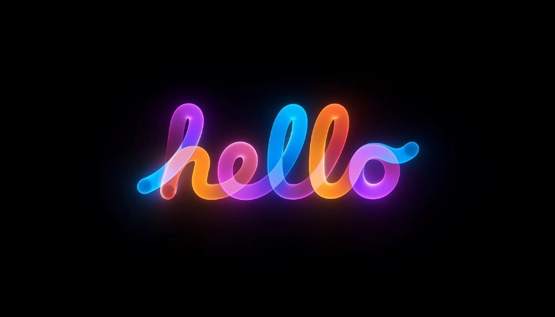 ảnh nền cute có chữ hello dạ quang đẹp