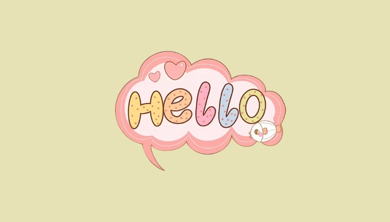 ảnh nền cute có chữ hello đám mây
