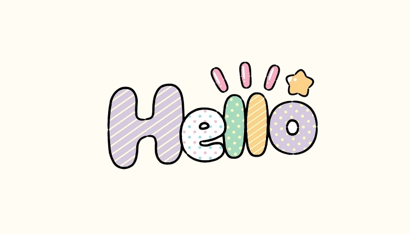 ảnh nền cute có chữ hello ngôi sao