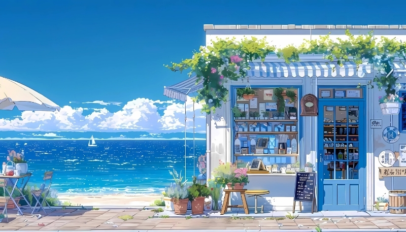 ảnh nền cute có chữ ngôi nhà anime