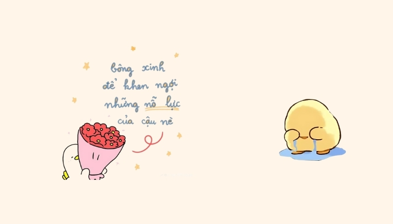 ảnh nền cute có chữ tặng cậu bông xinh nè