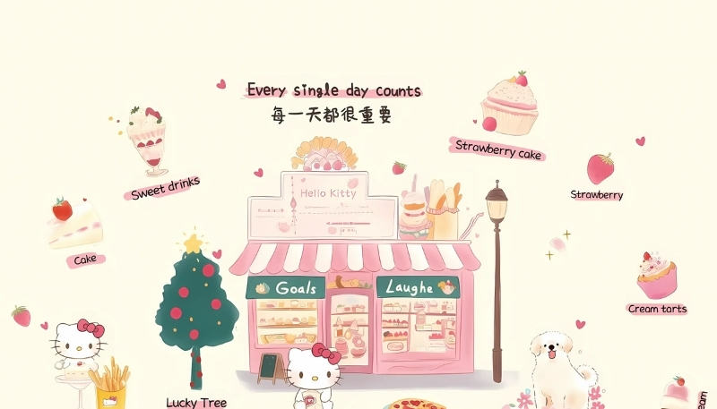 ảnh nền cute có chữ tiệm tạp hóa dễ thương