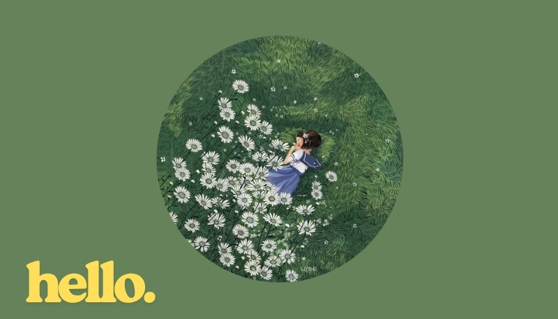 ảnh nền cute có chữ xanh lá cây đậm
