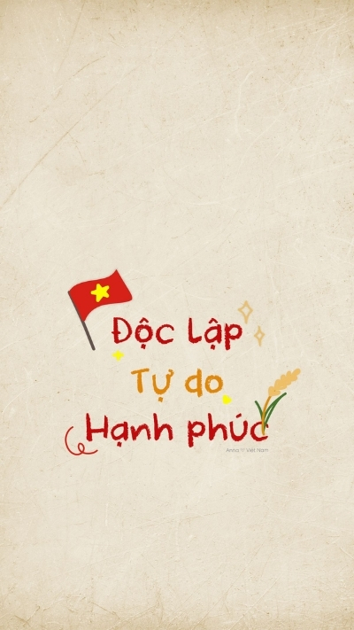 hình ảnh nền cute có chữ độc lập tự do hạnh phúc