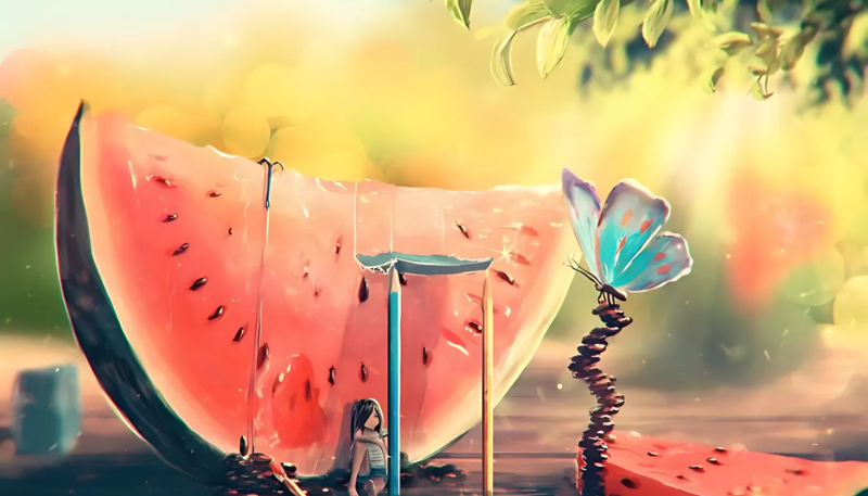 Hình nền dưa hấu dễ thương