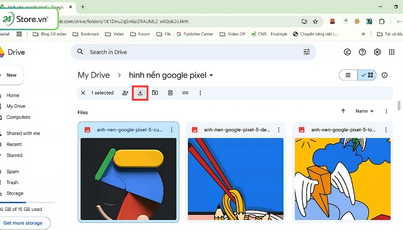 cách tải hình ảnh nền google pixel