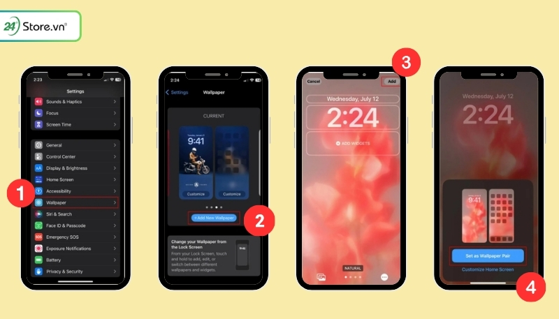 cài đặt ảnh nền cho iphone