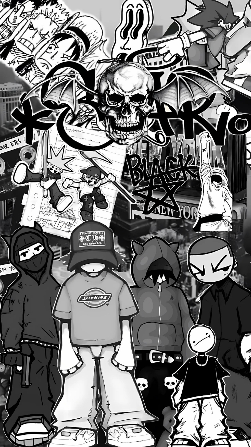 ảnh nền graffiti đen trắng độc đáo