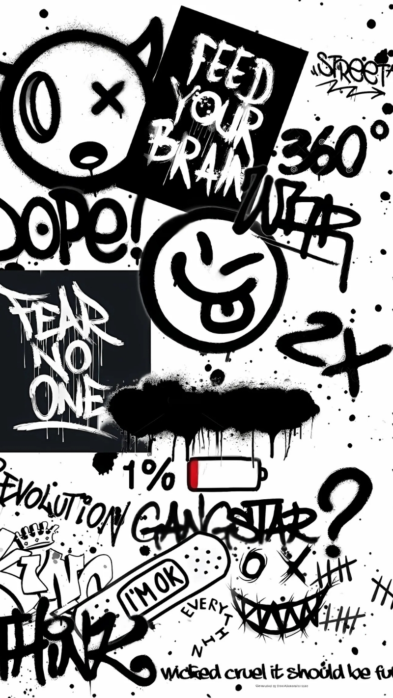 ảnh nền graffiti đen trắng đơn giản