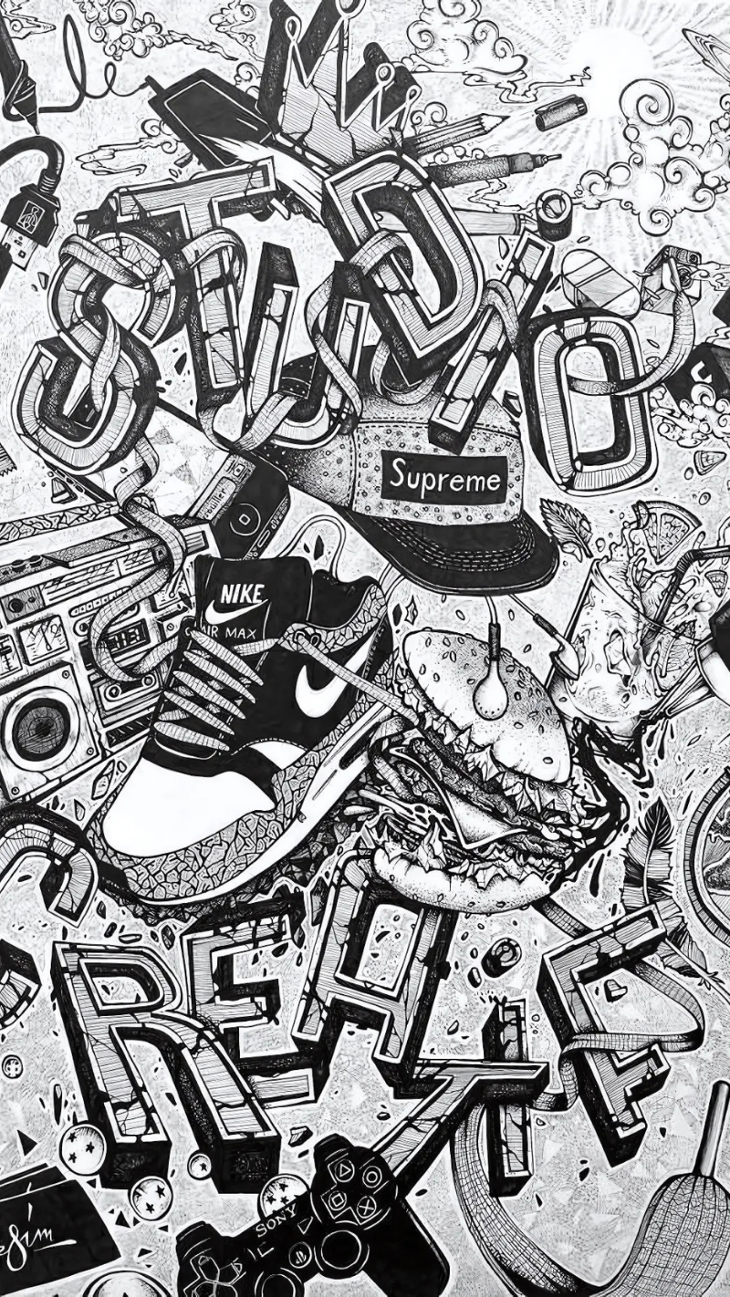 ảnh nền graffiti đen trắng tinh tế