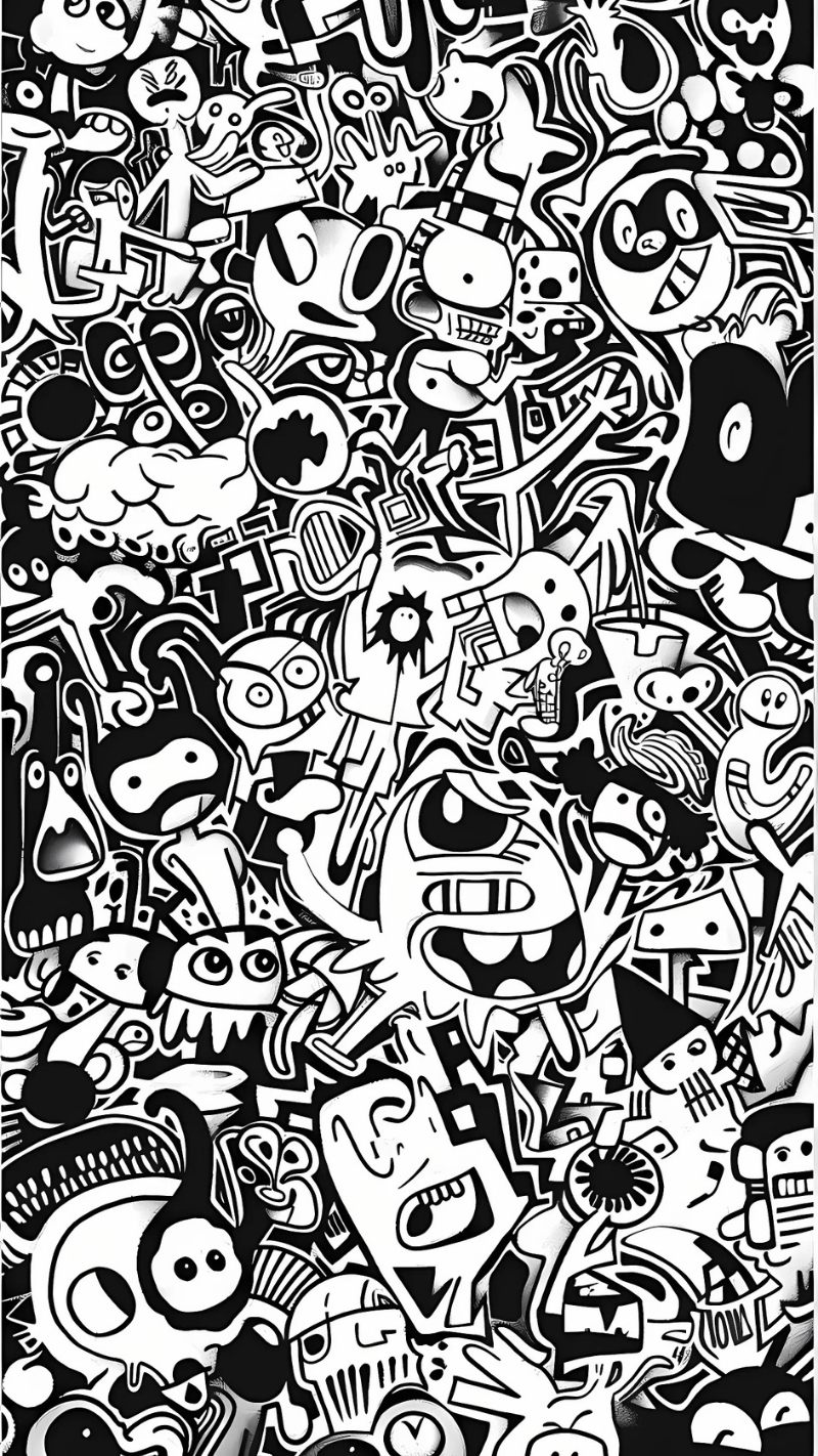 ảnh nền graffiti đen trắng trang nhã