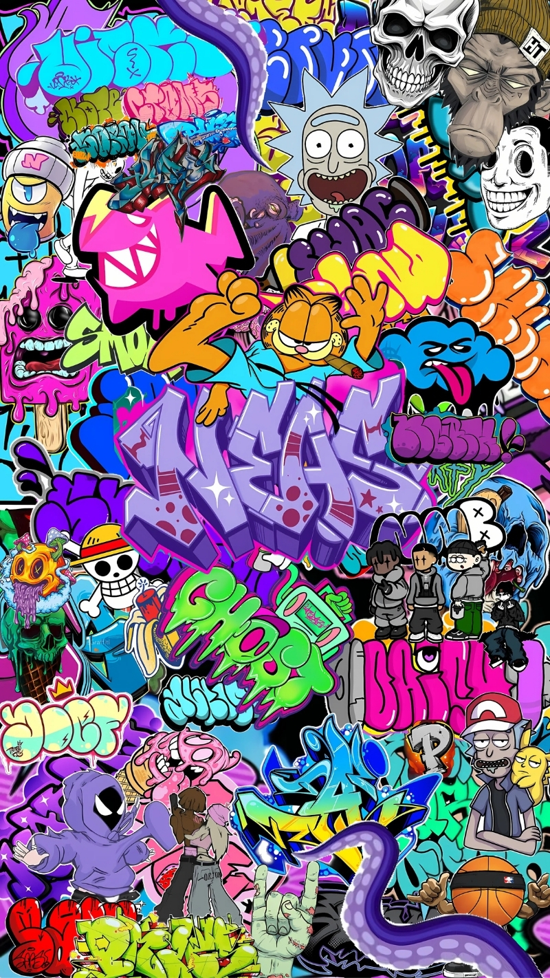 ảnh nền graffiti hoạt hình đẹp nhất