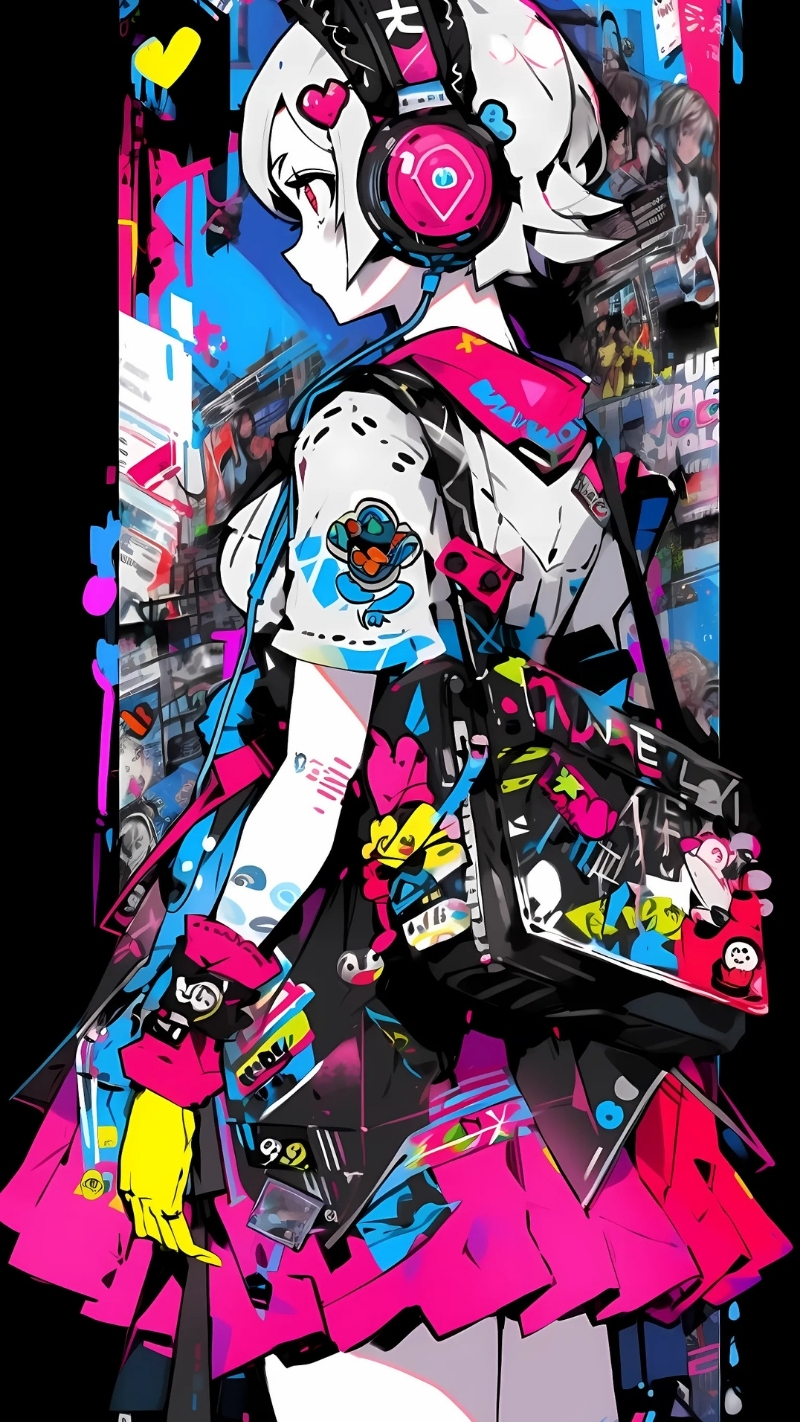 ảnh nền graffiti hoạt hình long lanh