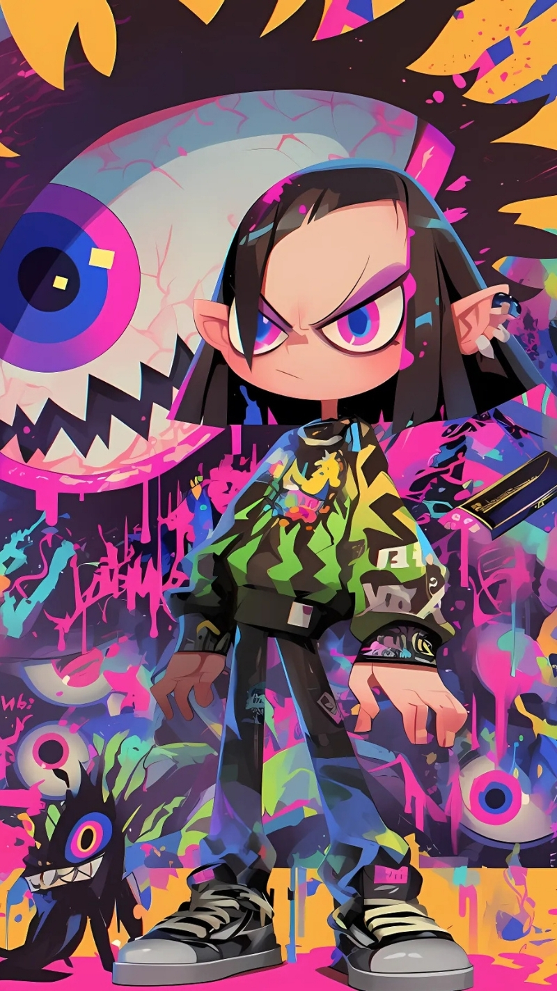 ảnh nền graffiti hoạt hình màu sắc