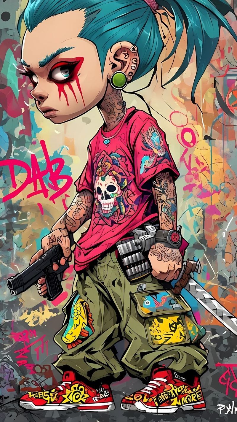ảnh nền graffiti hoạt hình nổi bật