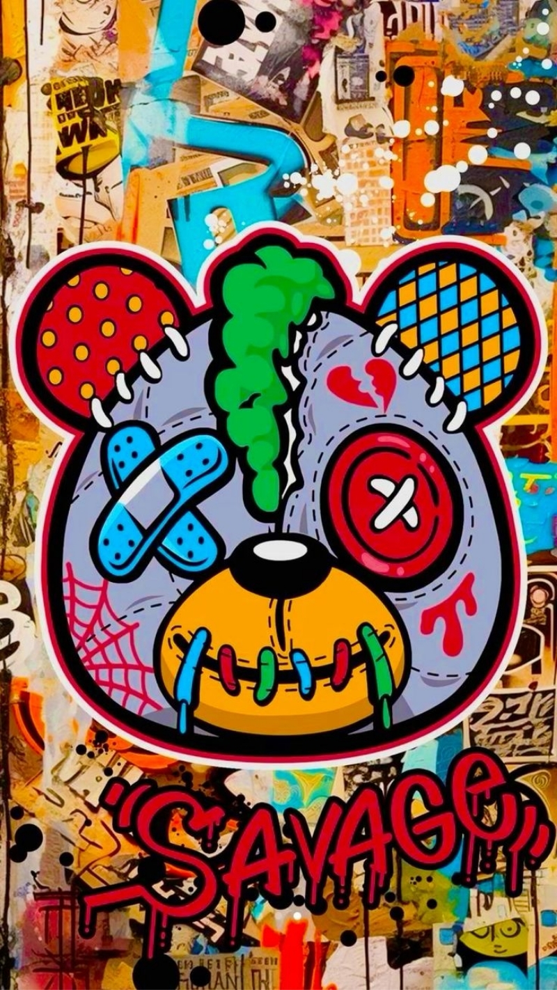 ảnh nền graffiti hoạt hình sáng tạo